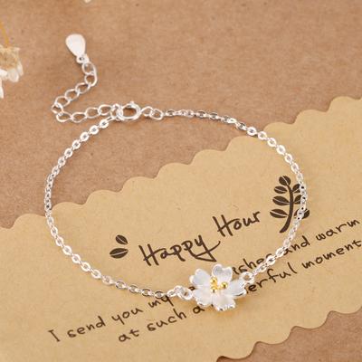 Modeschmuck 925 Sterling Silber Armbänder Blume Stilvolle ethnische Stil weibliche Armbänder