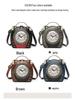 Retro PU Shoulder & Crossbody Handbag with AA Battery-Powered Walking Clock (Women's Bag D002#)