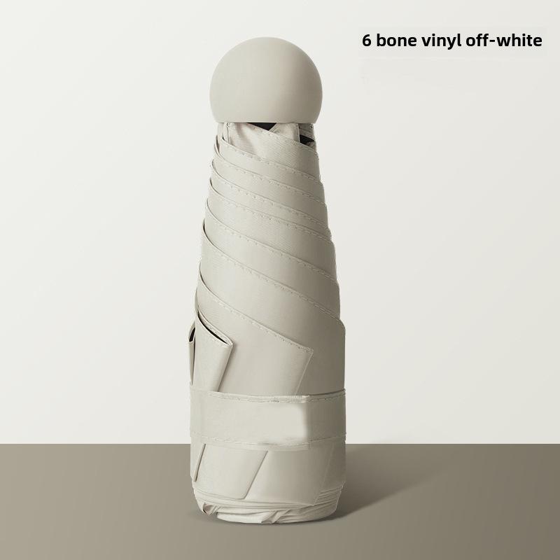 Portable Women's Sun Protection Umbrella - Mini Black Capsule Design