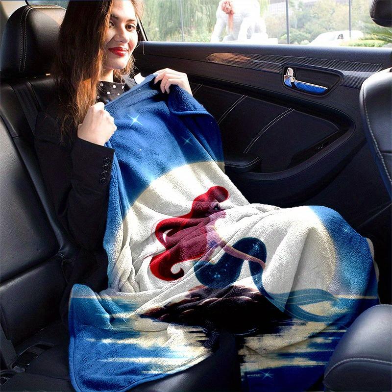 The Little Mermaid Cartoon Blanket, Short Plush Cute Warm Blanket, Living Room Home Decoration Sofa Four Seasons Travel