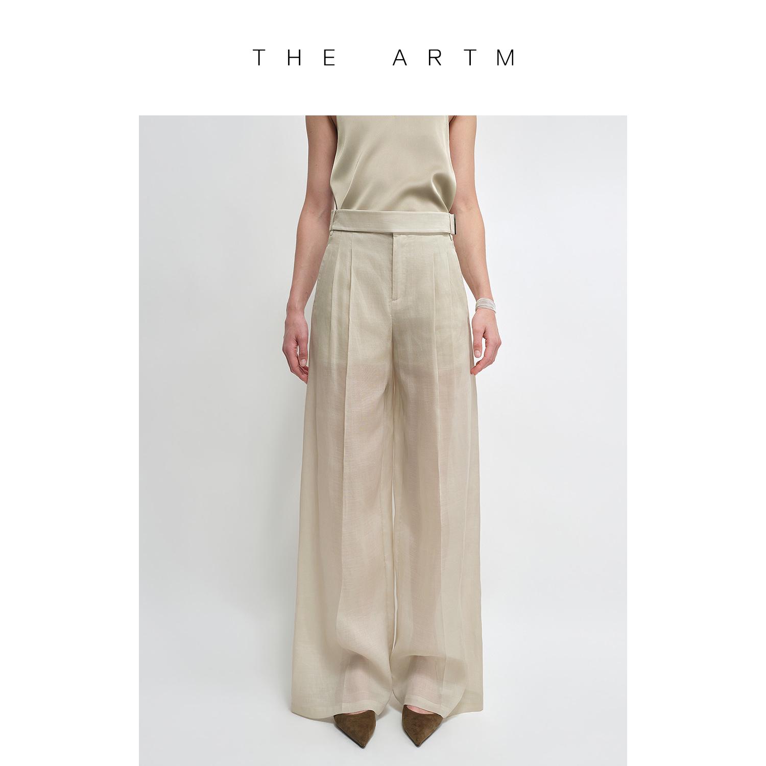 

Mulberry Silk Linen Double Pleated Wide-Leg Trousers with Patch Waistband - Spring Collection S