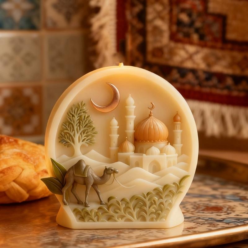 Camels Detailed Candle Silicone Moon Mould With Intricate Designs For Artistics Candle Making Projects