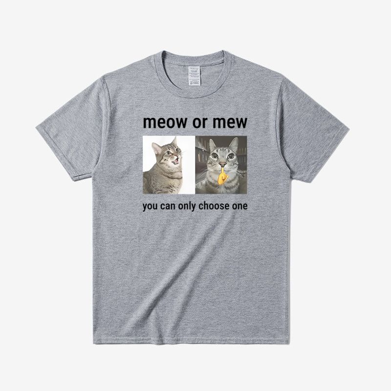 Happy Cat Print Men's T-Shirt Summer Vintage Kawaii Men's and Women's Surfing Beach T-Shirt Unisex Breathable Casual Top