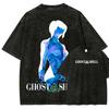 T-shirt Anime Ghost In The Shell T-shirt Lavata Vintage Abbigliamento Unisex da Uomo Magliette a Maniche Corte in Cotone Top