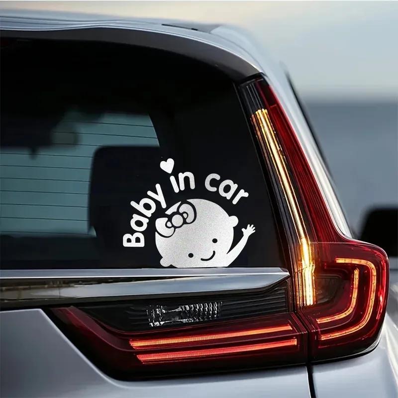 3D Cartoon Sticker Baby In Car Auto Window Glass Funny Creative Baby on Board Decor Personalized Decoration Exterior Accessories