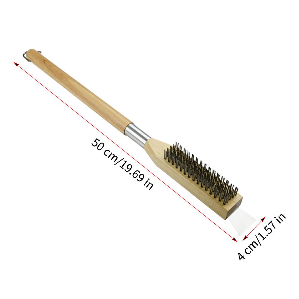 

Pizza Stone Brush Wire Long Handle Cleaning Scraper Commercial BBQ Grill Brushes For Stove Grate Skillet Cooking Kitchen Outdoor жёлтый