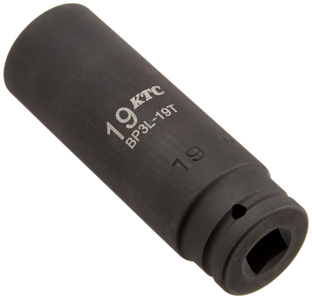 Kyoto Tool Impact 19mm x Drive x 80mm Overall Length (KTC) Wrench, 6-Point Socket, BP3L19TP, 9.5mm