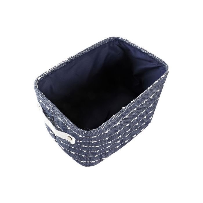 Panier de rangement - DKD HOME DECOR - Set de 3 - Polyester - 38x28x25 cm - Bleu marine/Blanc