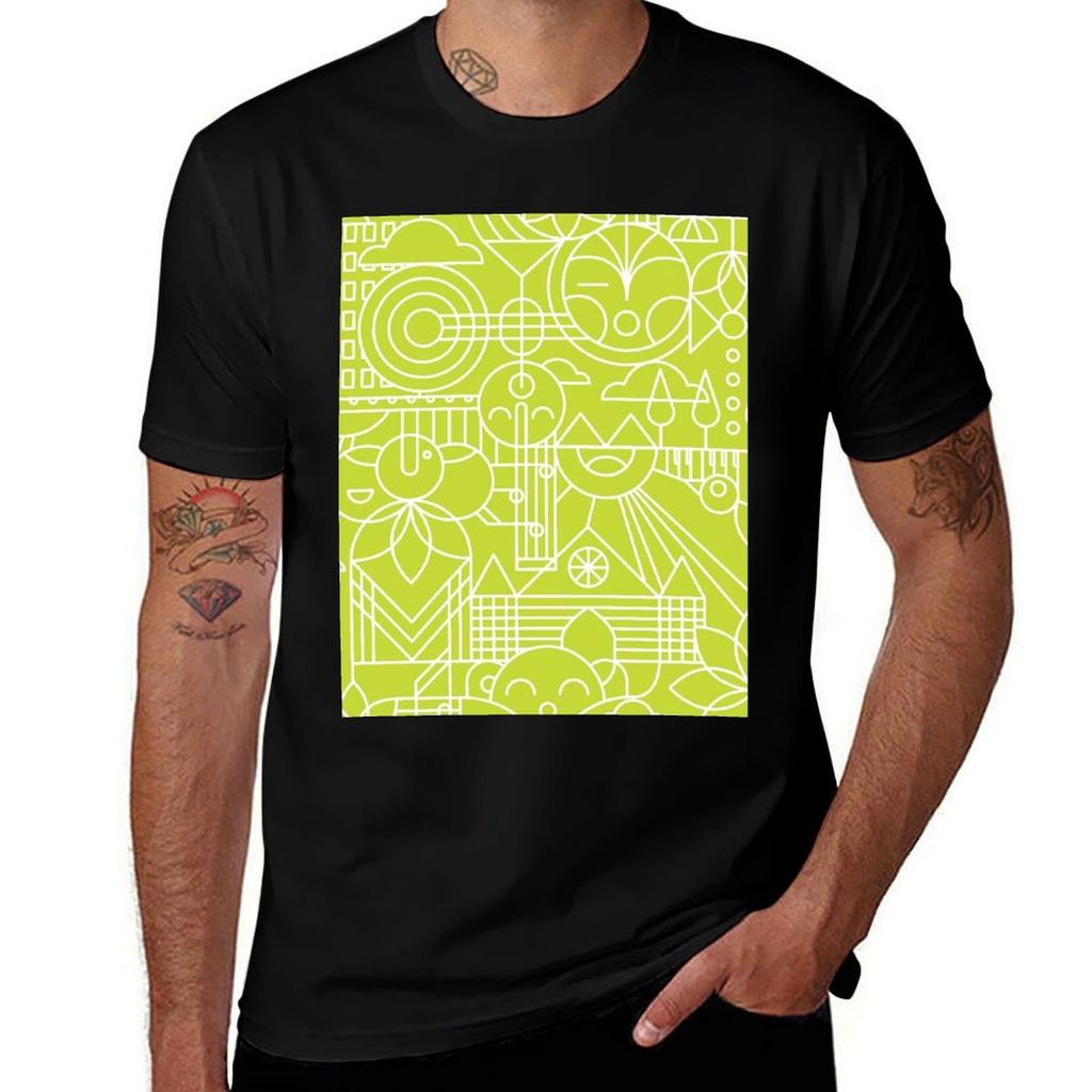 Green Tracery Tshirt Urban Style Casual Short Sleeve Top Tshirt