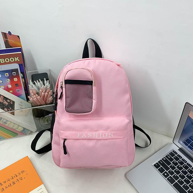 Modern Korean Style Kids Canvas Backpack Lightweight Large Capacity For School Age 3 To 6 Years