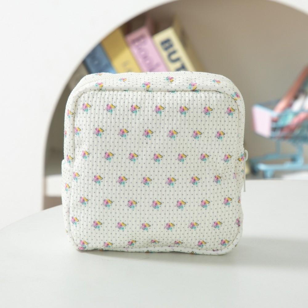 Corduroy Makeup Bag Lipstick Storage Sanitary Napkin Storage Bag Cute Cosmetic Bag 3
