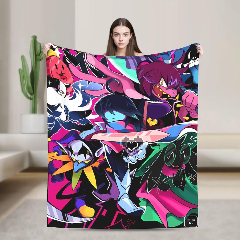 Spamton And Tenna Child Of Divorce Deltarune Game Blankets Warm Aesthetic Plush Throw Blanket For Flannel Bedspread Bed Cover