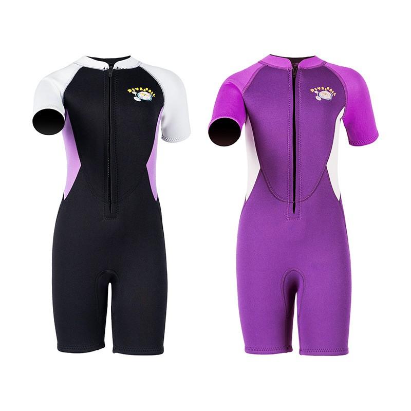 Kids 2.5mm Neoprene Wetsuit Short Sleeve Full Body Suit Snorkeling Swimming Surfing Winter Dive