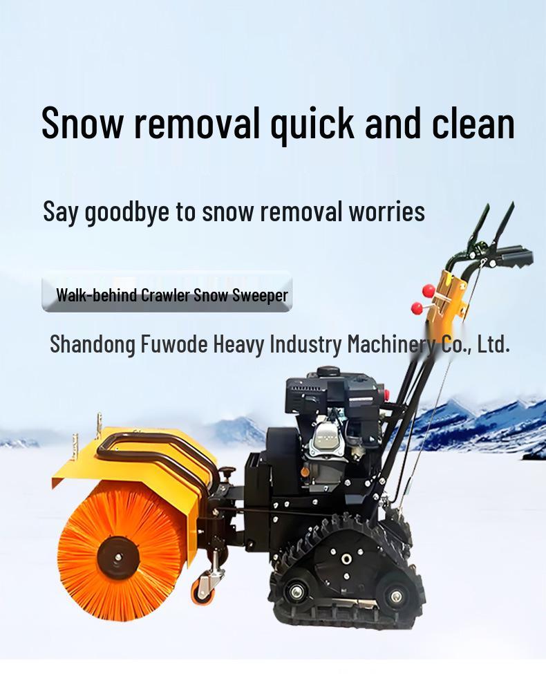 Compact Electric Hand-Push Snow Sweeper for Streets and Residential Areas