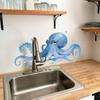 Kreative Blaue Oktopus Blasen Statische Klebefolie für Badezimmer Toilette Wanddekor
