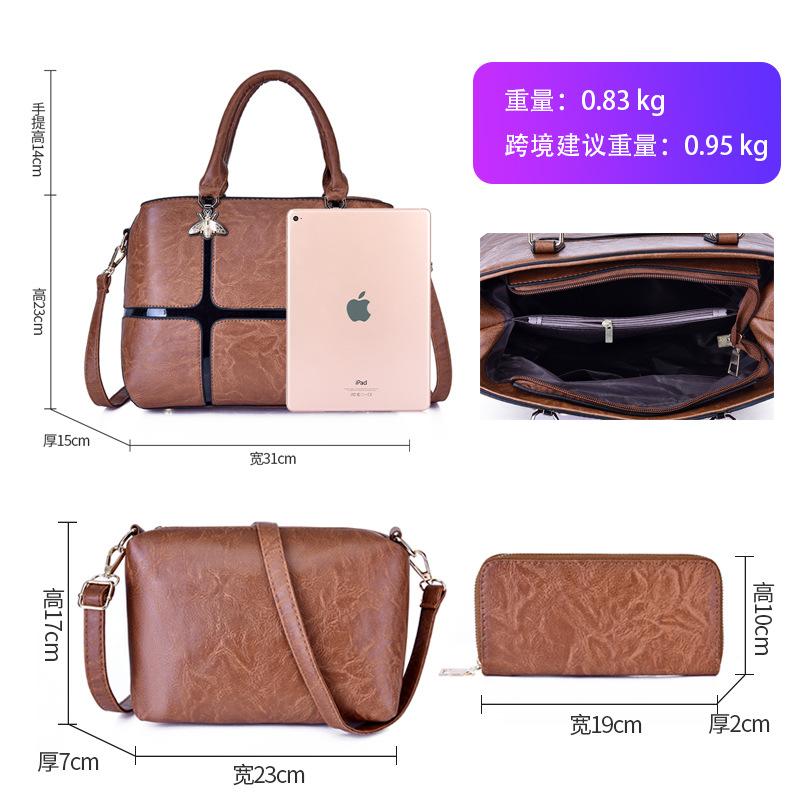 Handbag bag women's niche fashion style splicing women's bag high-end sense large-capacity shoulder messenger bag
