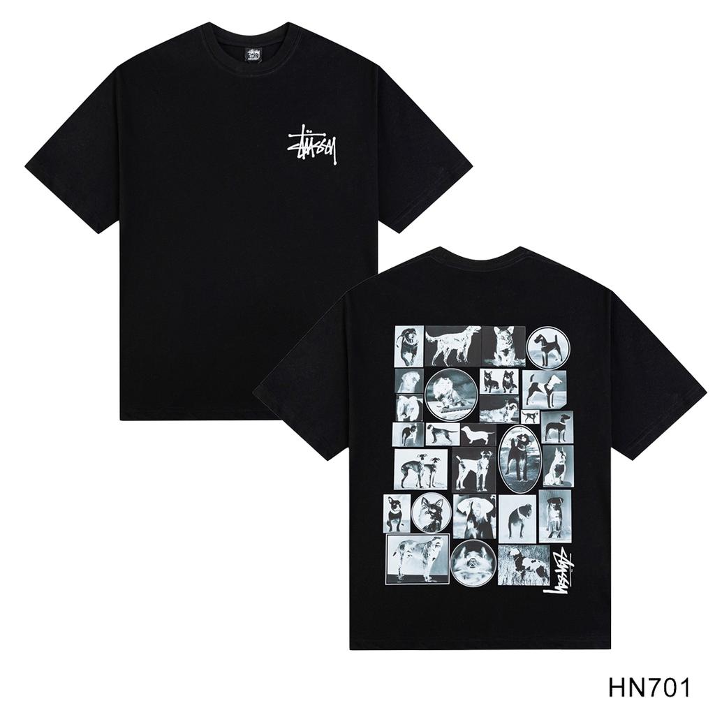 Stussy 2025 Sommer Neues Hochwertiges Rundhals-T-Shirt aus Baumwolle für Männer und Frauen Klassisches Logo mit neuem Musterdruck Paar-T-Shirt