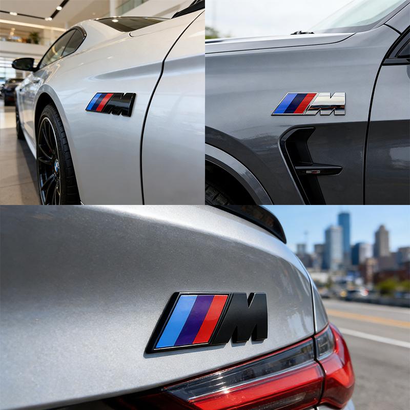 1 Stück ABS Auto Kotflügel Seitenemblem Heckklappenabzeichen M Logo Aufkleber für BMW M M3 M5 M6 E46 E90 F30 G20 E36 E34 G20 G30 Zubehör