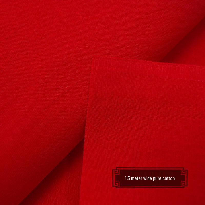 Silk Cotton Chinese Red Fabric for Happy Events and Housewarming, Free Shipping