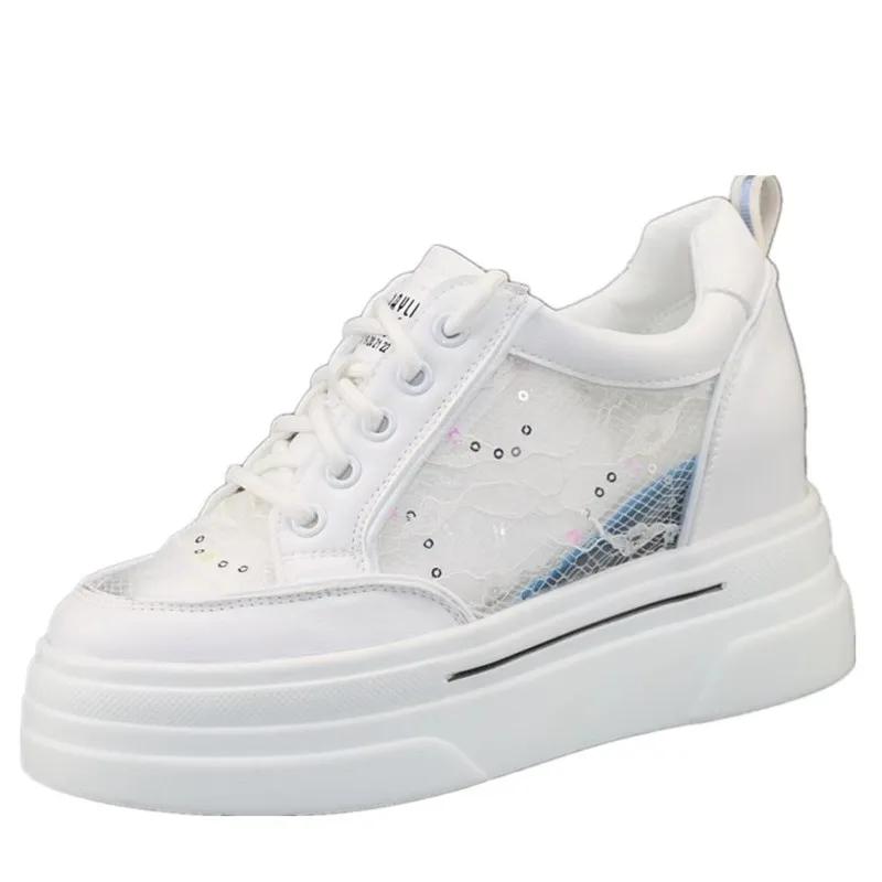 Модные белые туфли на платформе — фото 4