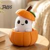 Small Ghost Ornament 3D Printed Pumpkin with Removable Figurine, Creative Halloween Desktop Miniature Figurine Decoration, Cute Statue for Home Office