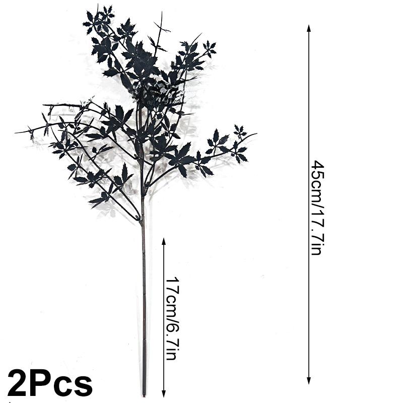 

1 шт. Пластиковое украшение Искусственные ветки дерева Настольное Настольное Имитация Цветочные ветки Сделай сам Черная серия Декоративный Хэллоуин 2pcs