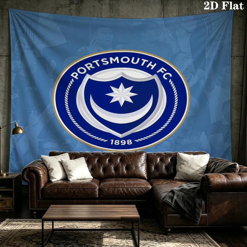 Portsmouth FC Printed Tapestry – Wall Hanging for Bedrooms, Dorms, and Home Decor