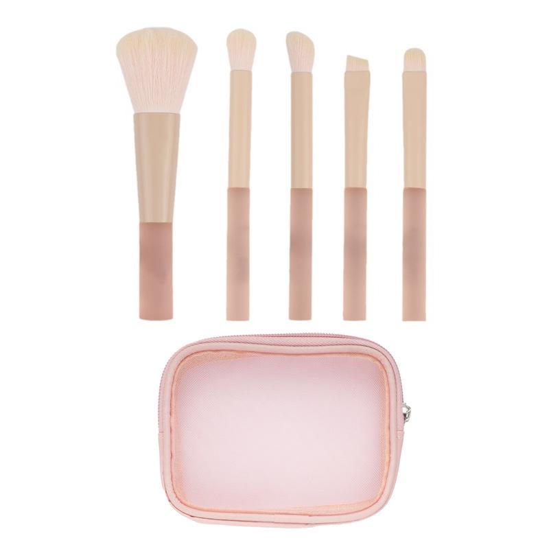 10-Piece Peach Makeup Brush Set: Loose Powder, Stippling, Eyeshadow, Blending, Concealer, Contour Brushes