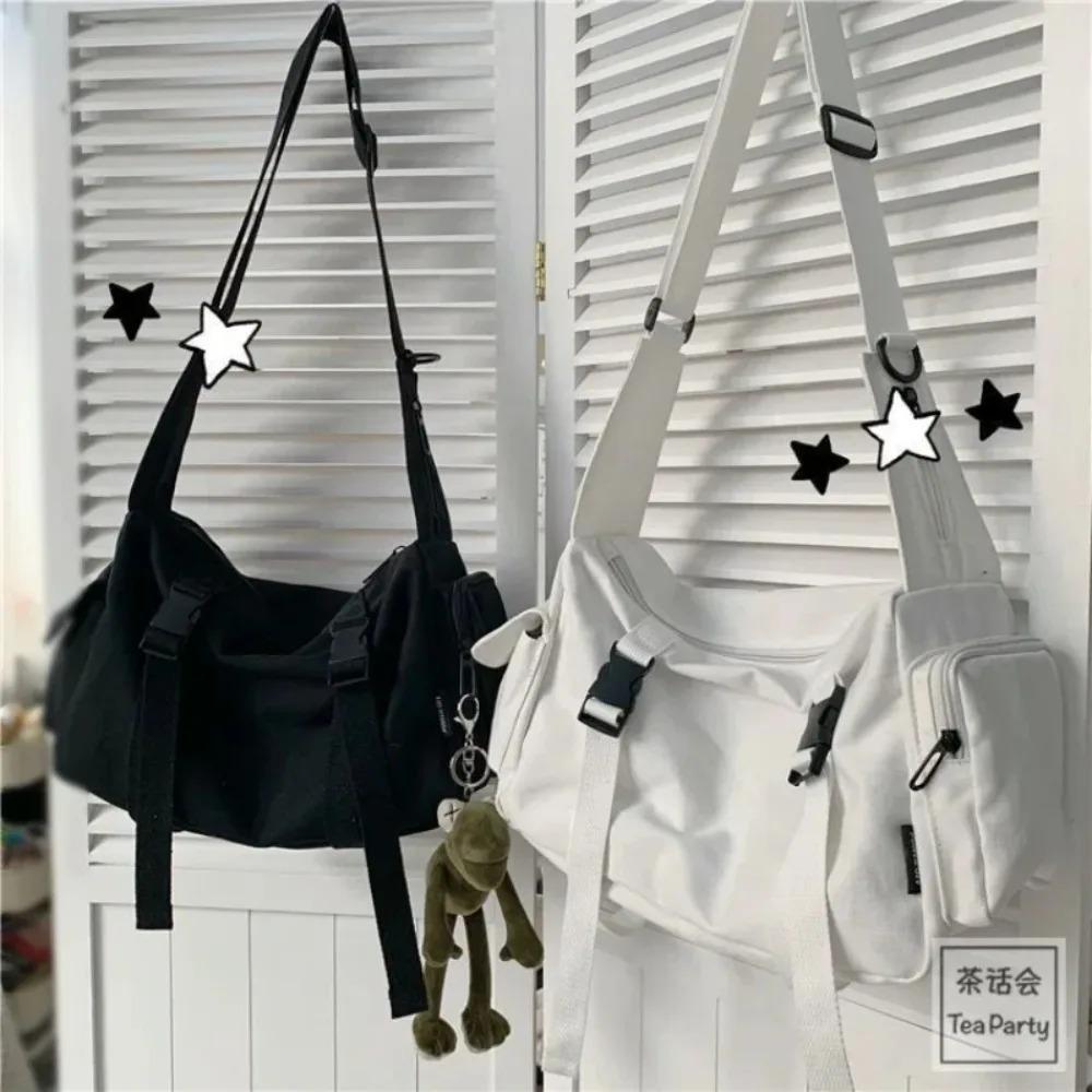 Płócienne torby crossbody dla kobiet, młodzieży, mężczyzn, modne, codzienne, o dużej pojemności, torebki, torby na ramię, jednokolorowe, damska torba listonoszka