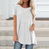 2024 Summer Plus Size Women’s Round Neck T-Shirt, Solid Color, Southeast Asian Fashion