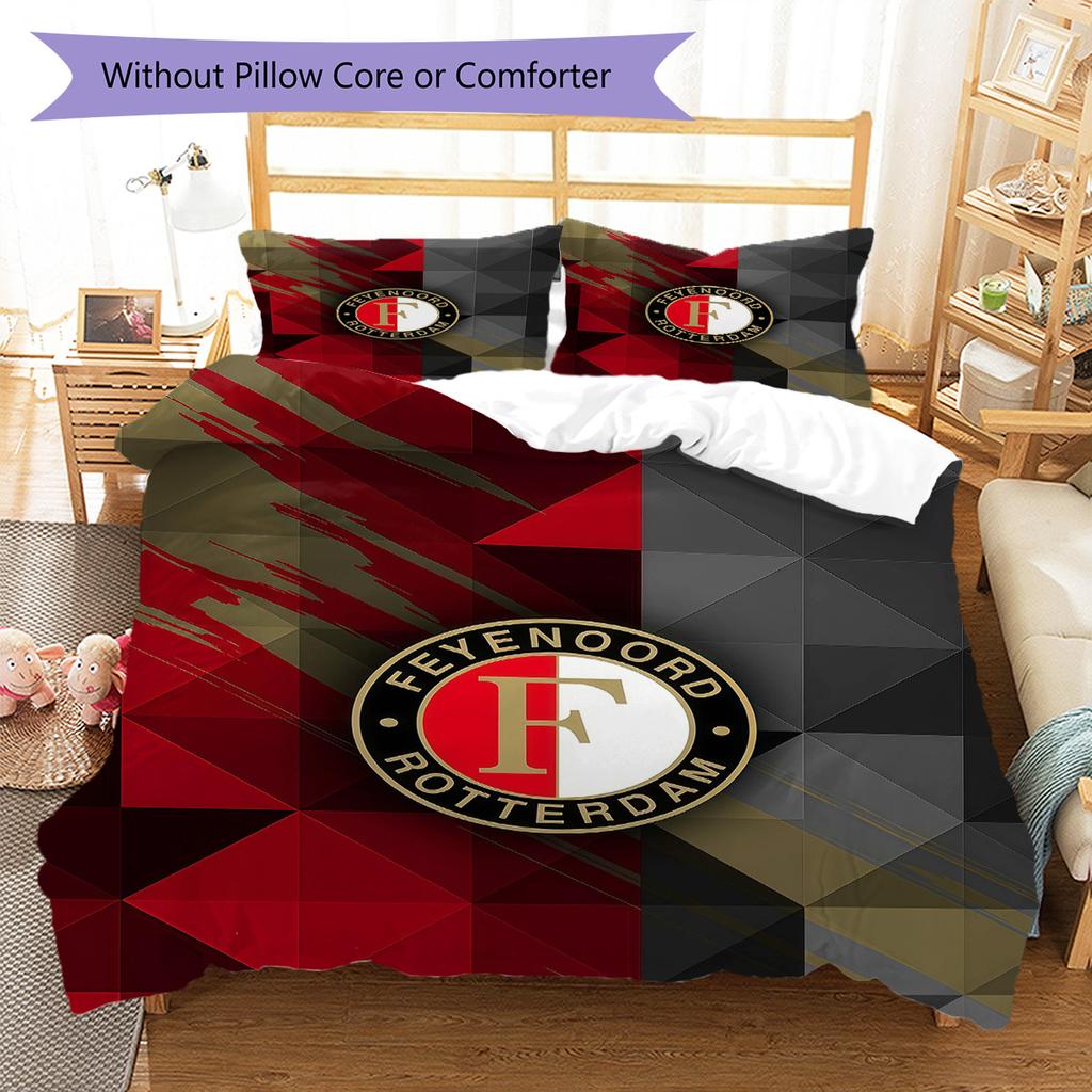 Feyenoord  Pattern Bedding Quilt Set Quilt Cover Pillowcase Home Decoration Birthday Gift (1 * duvet cover + 2 * pillowcase, without core)
