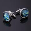 Funny Glass Cabochon Art Picture Cufflinks Van Gogh The Starry Night  Pattern Round Sleeve Button