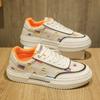 Men's Canvas Shoes  Outdoor Man Casual Shoes Canvas Breathable Comfort White Lace Up Thick Soled Skateboard Shoes