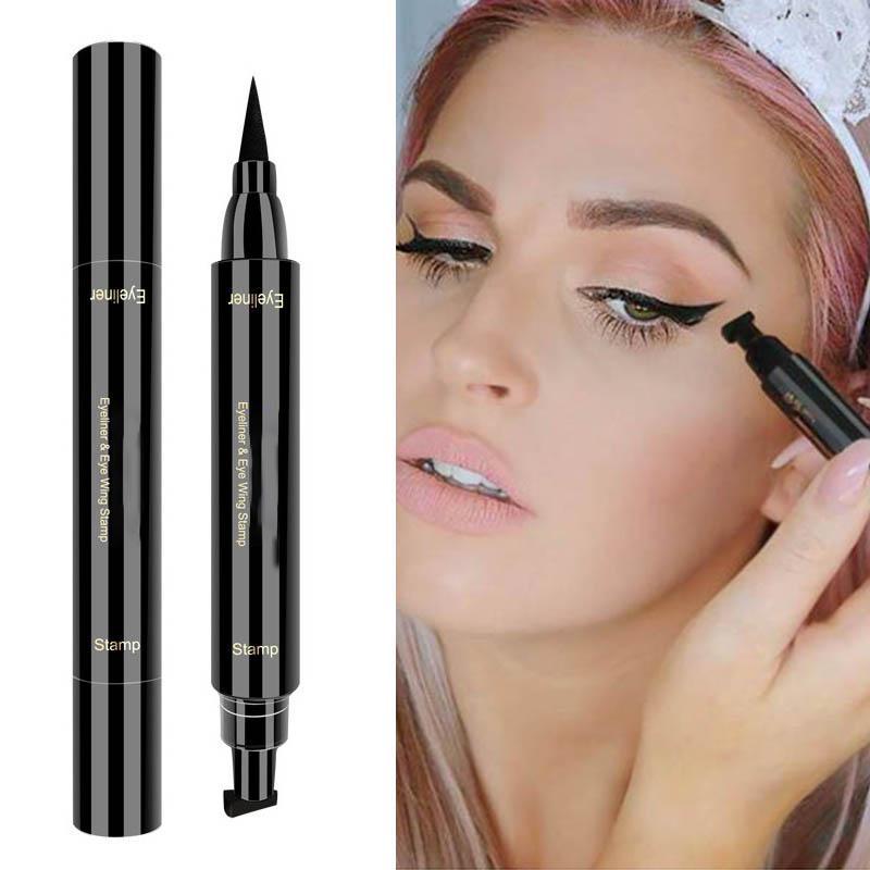 

Модные двухсторонние штампы для подводки глаз, быстросохнущие, водостойкие, черные, жидкие, карандаши для глаз, инструмент для макияжа 1PC
