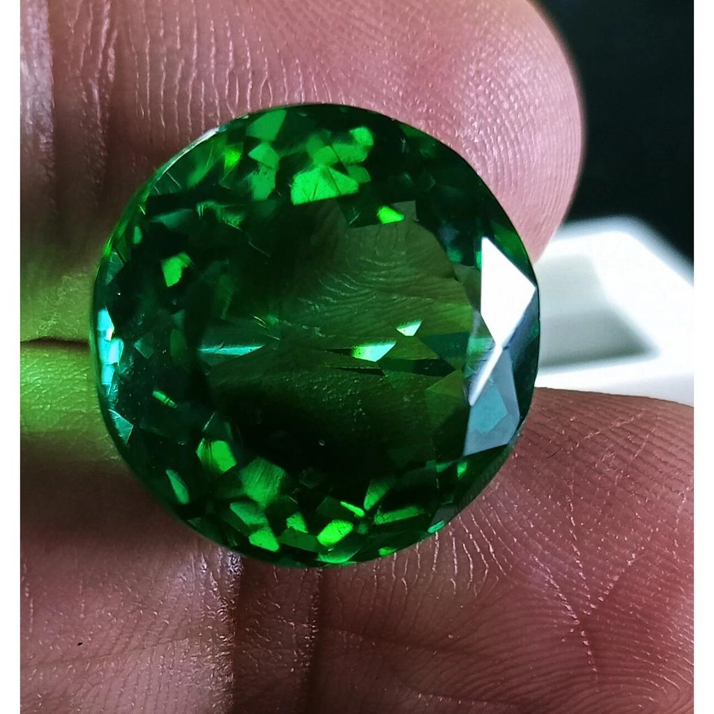 Green Topaz Apple Brazilian For Pedant 13+ Ct Round Cut Fabulous Gemstone