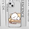 Funny Cartoon Heart Cat Paired Couple Phone Case for IPhone 11 12 13 16 15 Pro Max Mini X XS 7 8 14 Plus SE2 Clear Lovers Covers