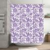 Purple Floral Shower Curtain With Elegant Design Bathroom Decor For Girls Ladies Custom Sizes Available (60X72 Inches)