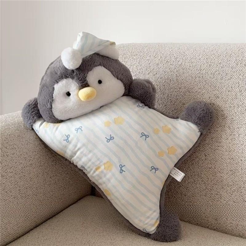 

Cartoon Penguin Fox Plush Pillow With Embroidered Animal Design For Home Decor And Relaxation Penguin