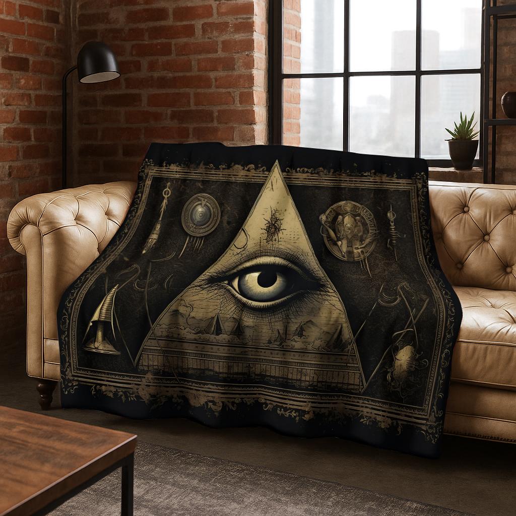 Beauty Eye of Providence Freemasonry Evil Eyes Flannel Blanket,Warm and Cozy Soft Throw Blanket for Home Bedroom Bed Sofa Kids