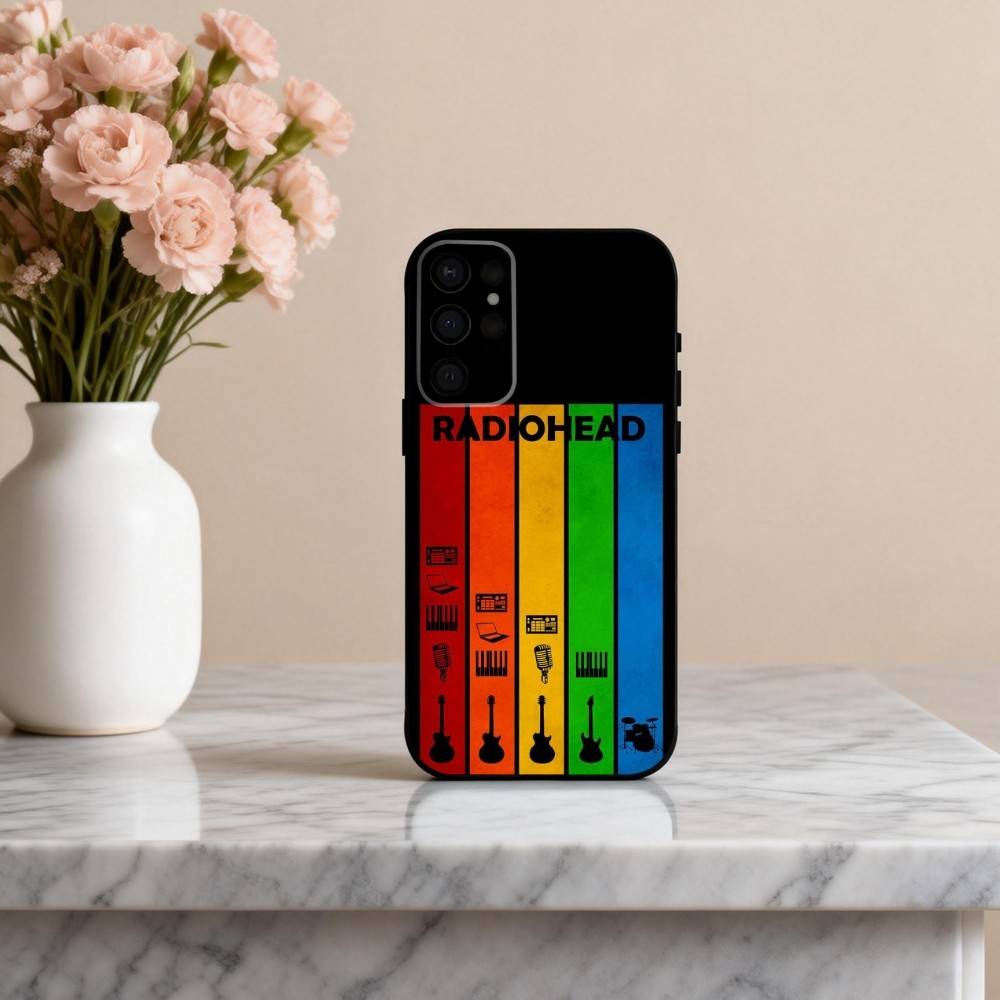 Alternative R-Radiohead -D band Phone Case For Samsung S25,24,23,22,30,21,10,9,Ultra,Plus,Lite,FE,4,5 G Soft Black Case