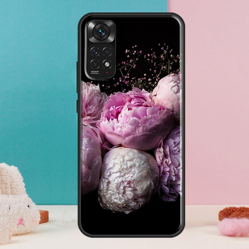 Peonies Beautiful Flower Case For Xiaomi Redmi Note 14 13 12 Pro 11 9 10 9S 10S 11S 12S Redmi 14C 13C 10C 12C Cover