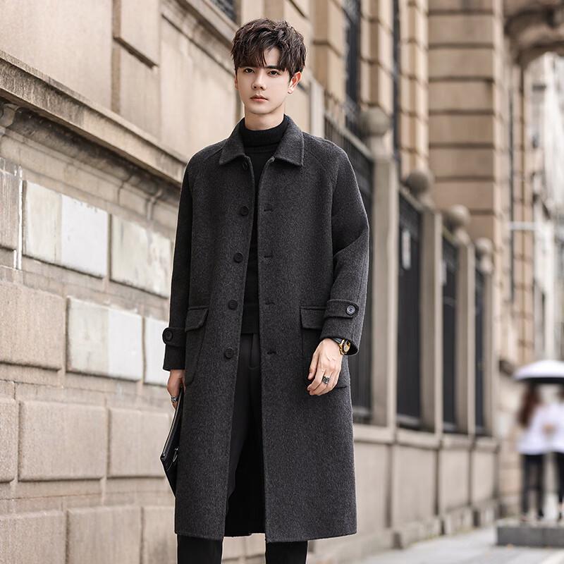 Firstview Men's Double-faced Wool Mid-Length Coat