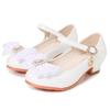 Spring Autumn Children High Heels Sweet Princess Causal Girls Party Dresses Shoes Fashion Bowknot Elegant Kids' Leather Shoes