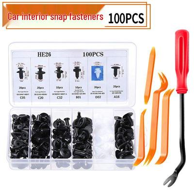 100pcs Nylon Plastic Car Snap Fastener Screw Clips, 6-8 Inch Screwdriver Compatible