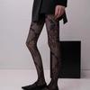 New Large Floral Pattern Fishnet Pantyhose Women Sexy Hollow Out Nylon Black Stockings French Style Retro Flower Mesh Tights