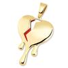 Broken Heart Pendant Necklace Hip Hop Style Full Zircon Water Drop Shape Gold