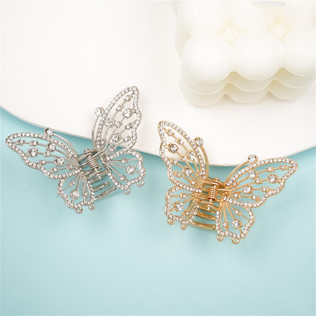 Elegante Schmetterling Haarspange mit funkelnden Strasssteinen für Damen, sicherer Halt, Metall Haarnadel Accessoire