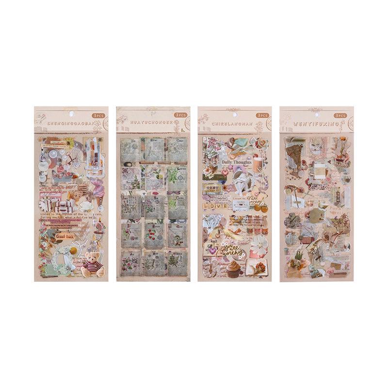 Yuezhen Retro Cute Nostalgic Notebook Stickers – Creative Children's Pet Decor Pack