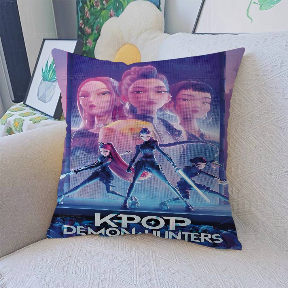 Anime K-Kpop Demon Hunters Pillow Cover Sofa Cushion Cover Home Room Decoration Children Gift