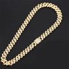 16mm Hip Hop Miami Cuban Link Chain Set Necklace +Bracelet Creative Iced Out Shiny Trendy Stylish Jewelry For Women Men set